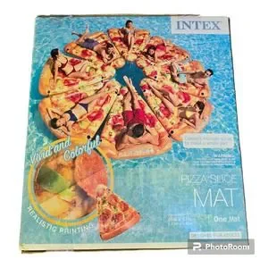 Intex Pizzastück Schwimmmatte – Aufblasbar, Realistischer Druck, 69x144 Cm, Verbindbar, Für Pool Und Strand